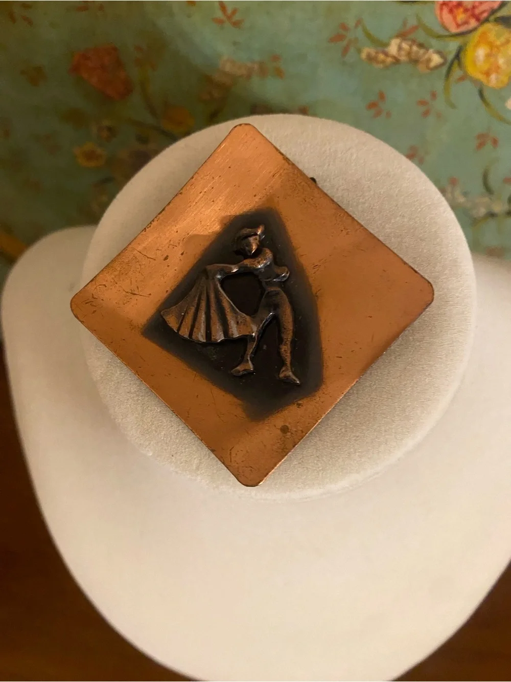 Copper Matador Square Pin Brooch